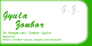 gyula zombor business card